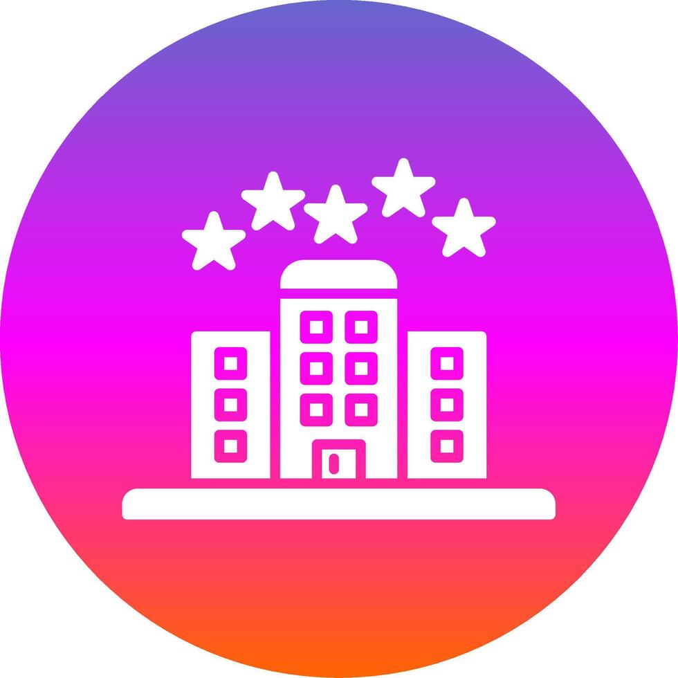 5 Stars Hotel Glyph Gradient Circle Icon Design vector