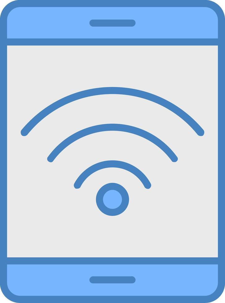 Wifi Line Filled Blue Icon vector