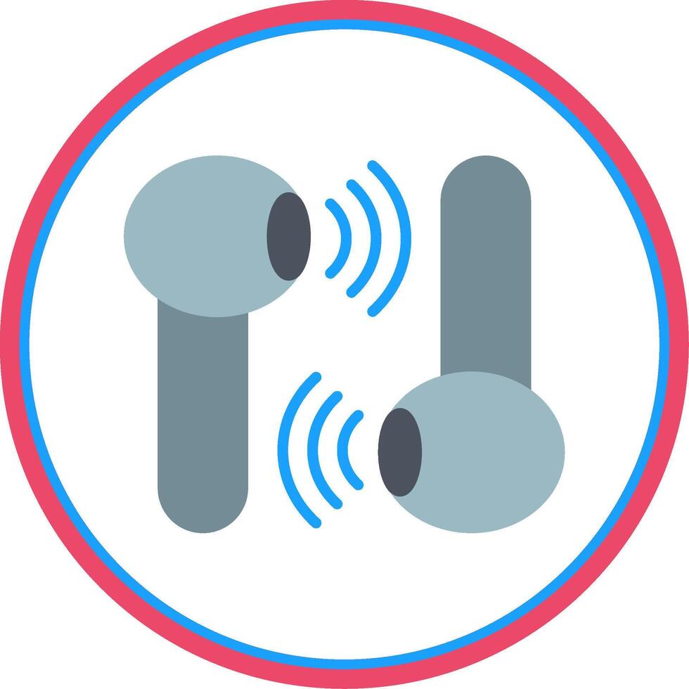 Earbud Flat Circle Icon vector