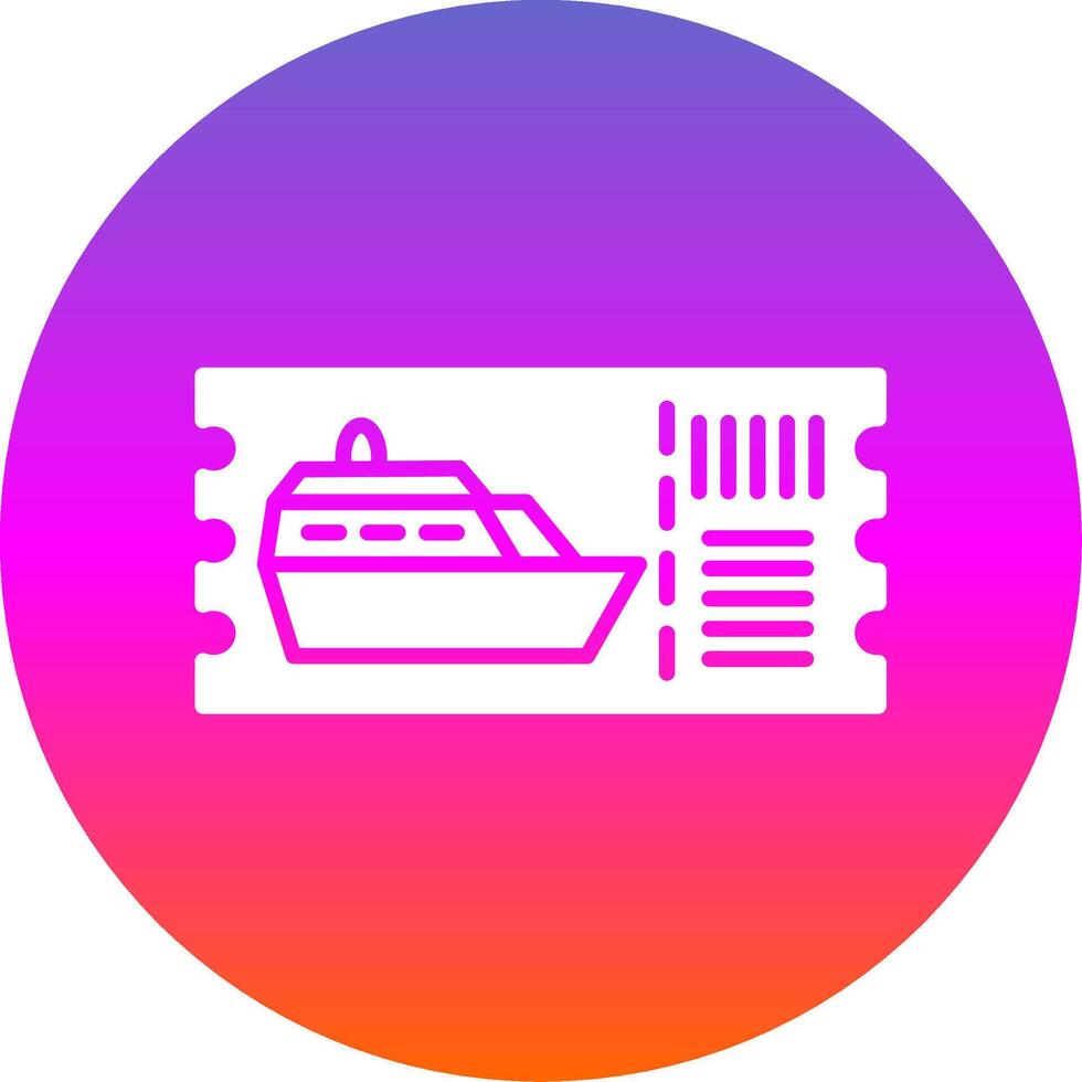 Cruise Ticket Glyph Gradient Circle Icon Design vector