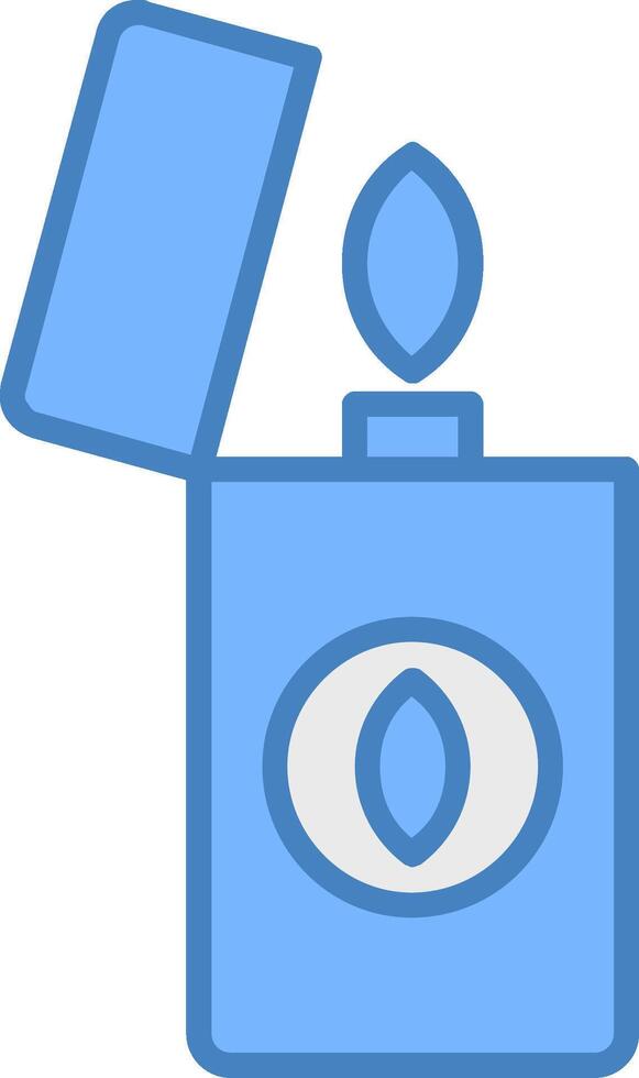 Lighter Line Filled Blue Icon vector