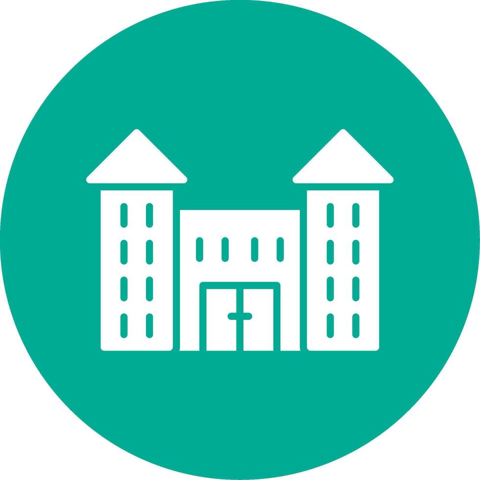 Victorian House Multi Color Circle Icon vector