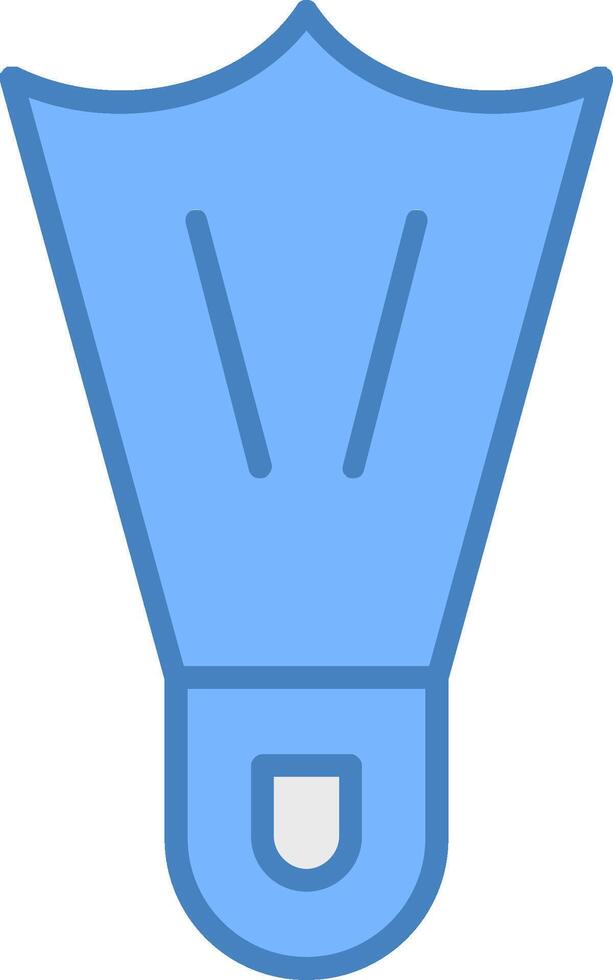 Flippers Line Filled Blue Icon vector