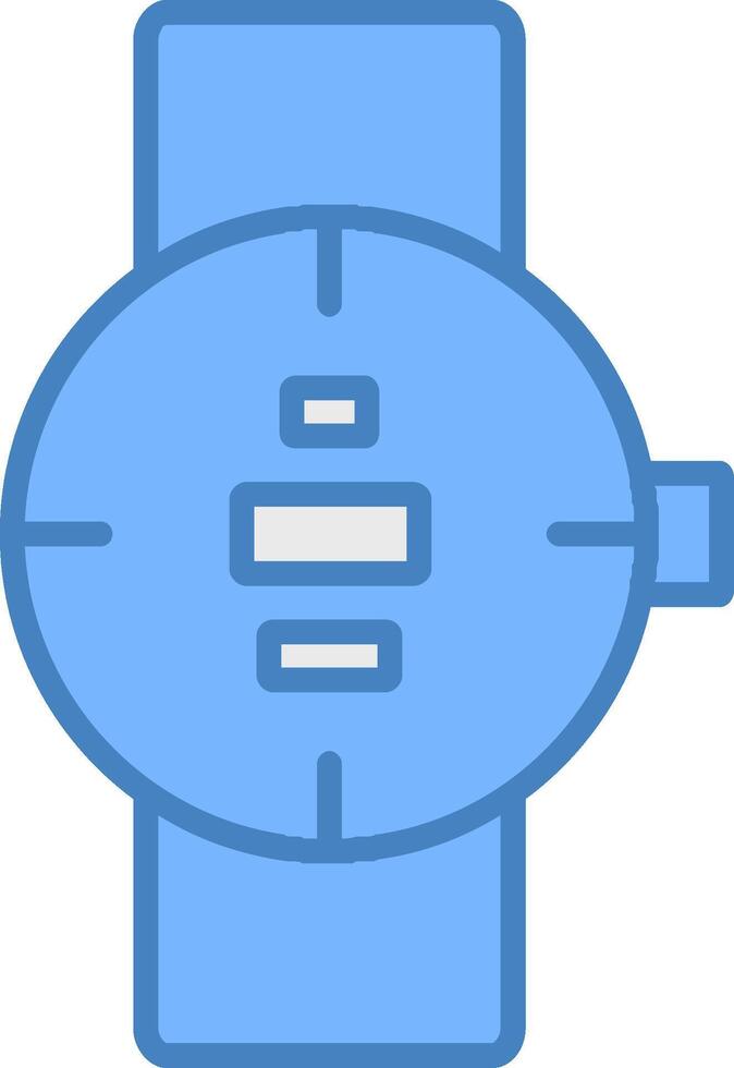 Diving Watch Line Filled Blue Icon vector