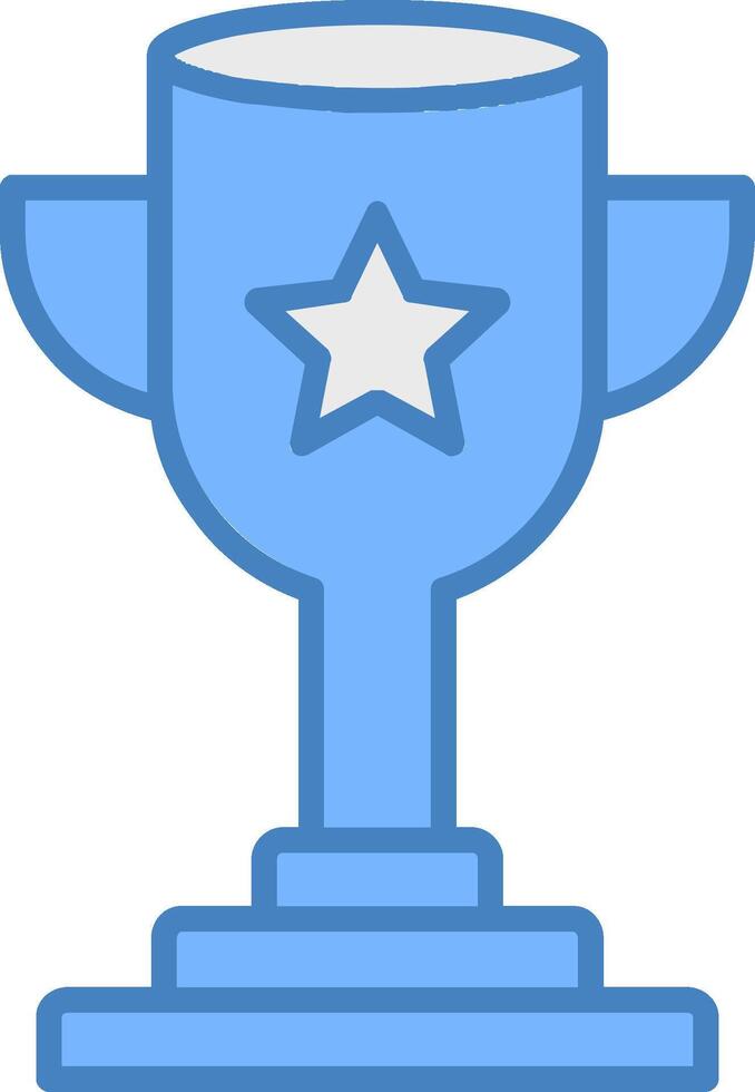 Trophy Line Filled Blue Icon vector