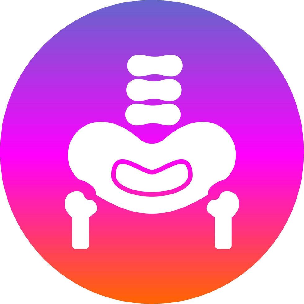 Pelvic Bone Glyph Gradient Circle Icon Design vector
