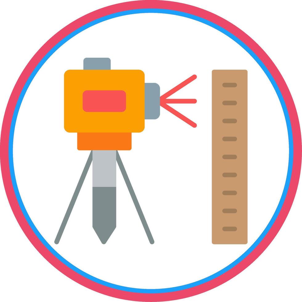Laser Level Flat Circle Icon vector