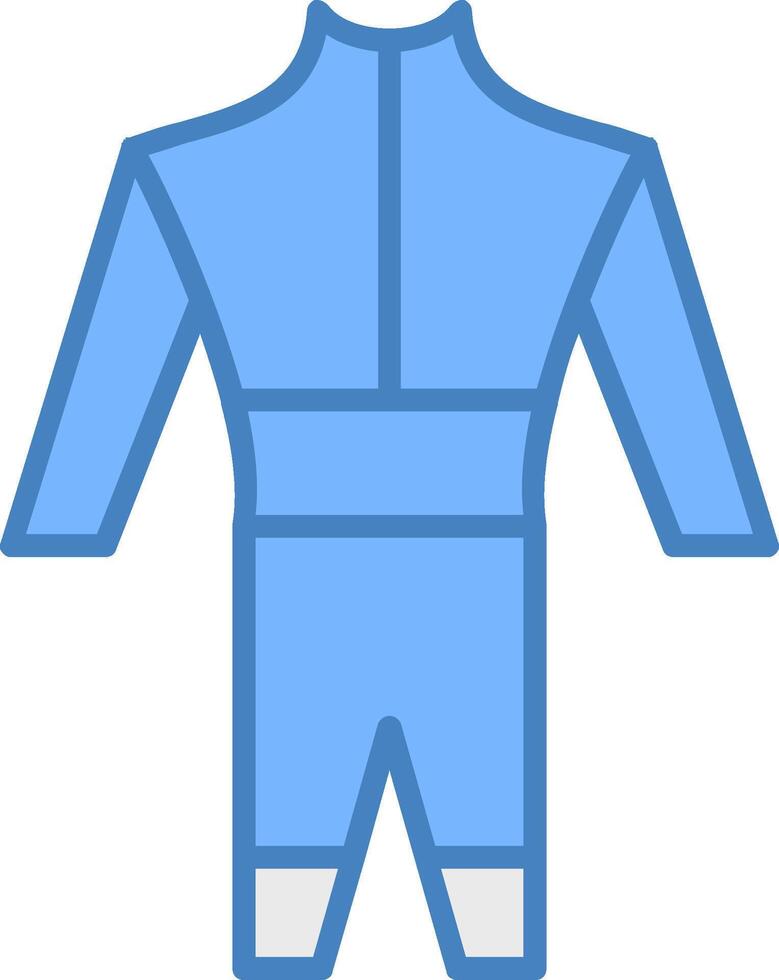 Wetsuit Line Filled Blue Icon vector