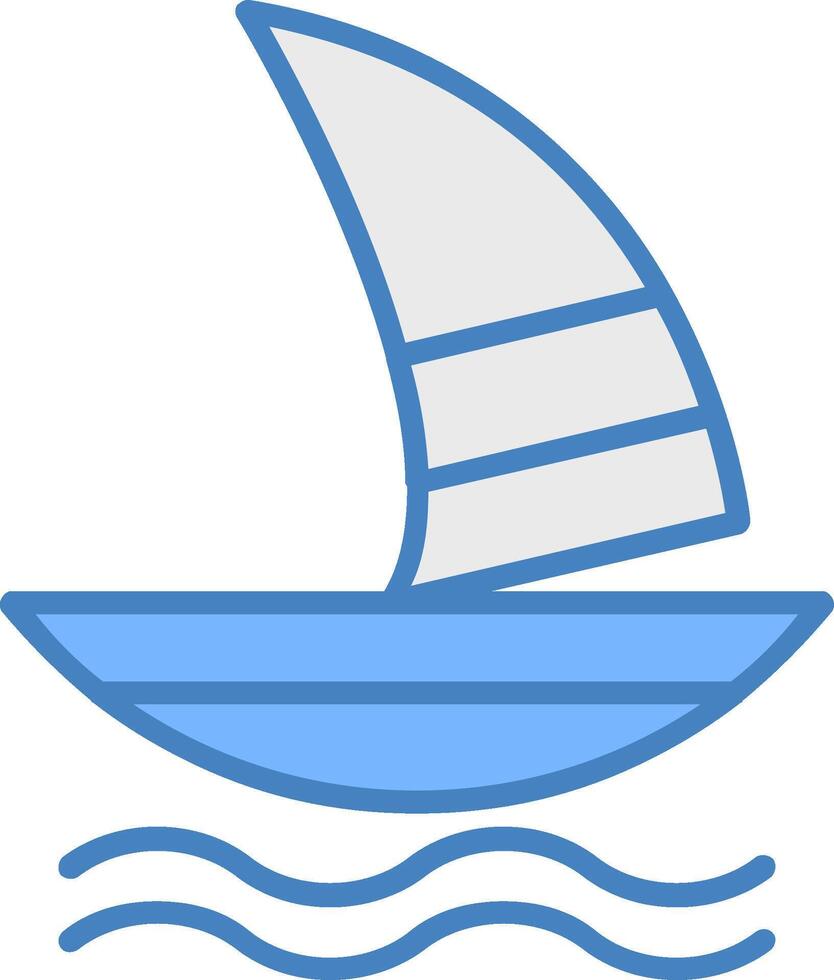 Windsurf Line Filled Blue Icon vector