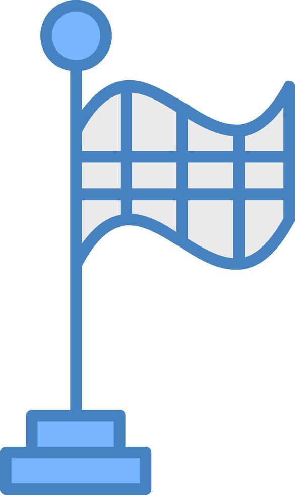 Racing Flag Line Filled Blue Icon vector