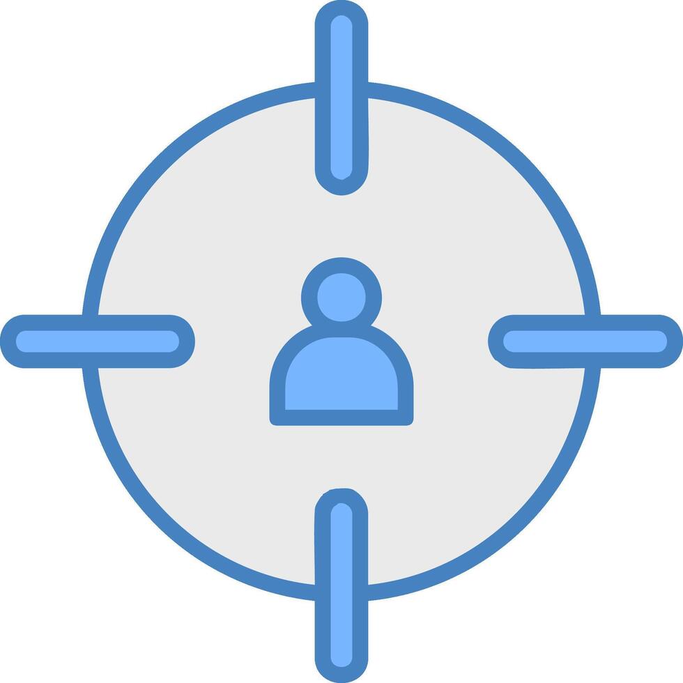Headshot Line Filled Blue Icon vector