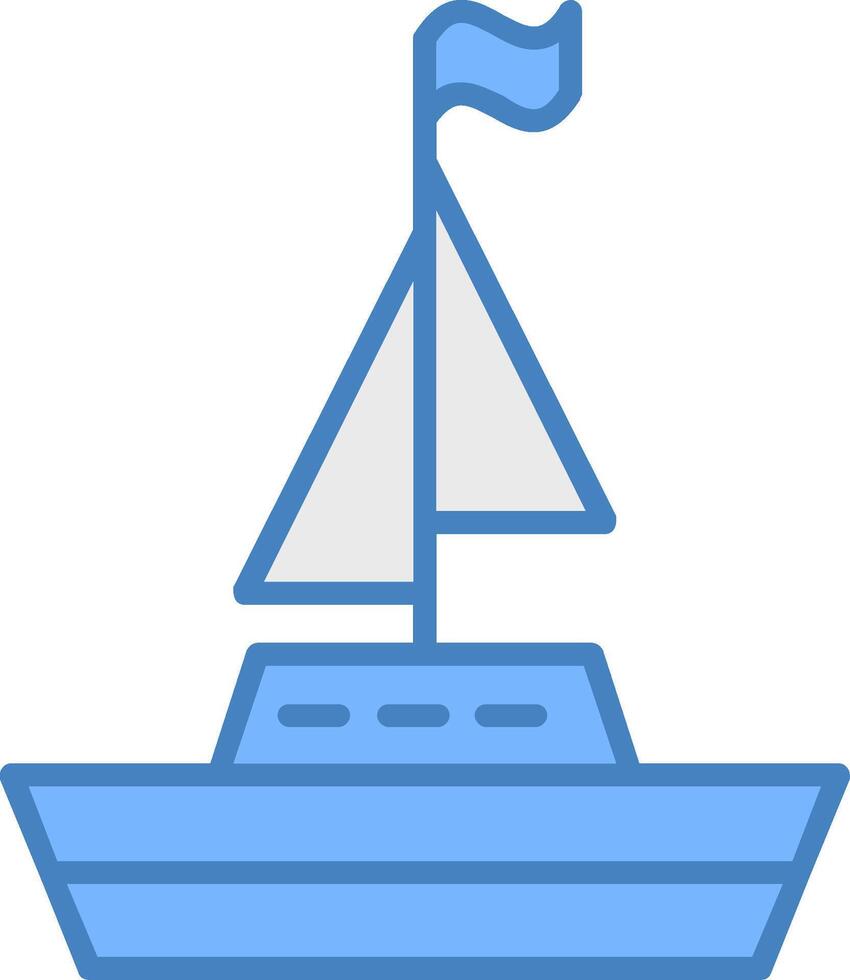 Boat Line Filled Blue Icon vector