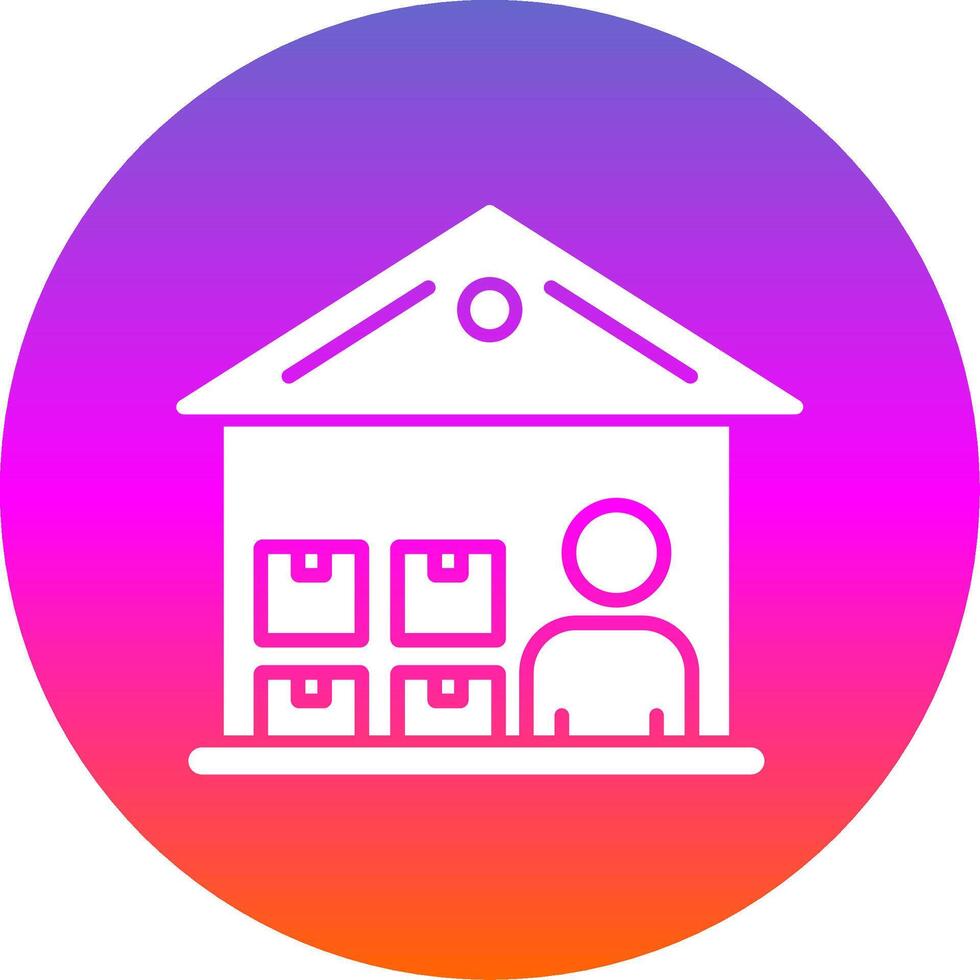 Warehouse Manager Glyph Gradient Circle Icon Design vector
