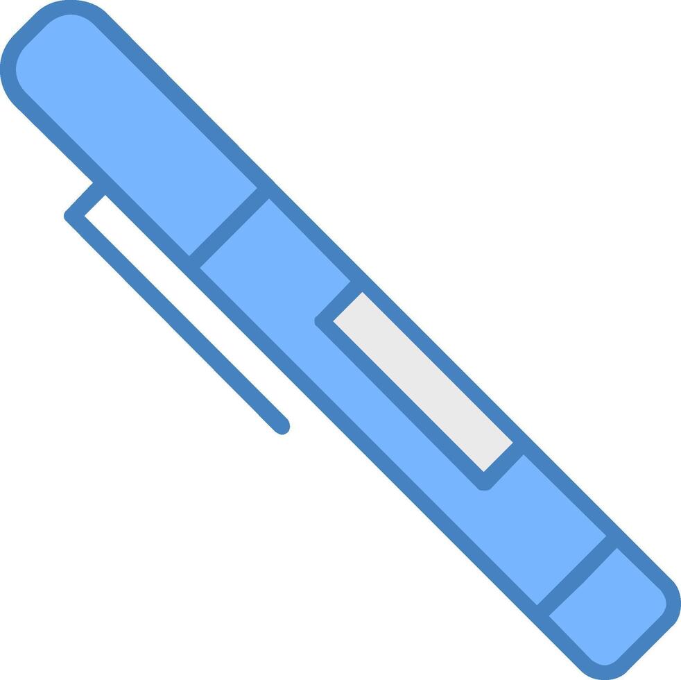 Pen Line Filled Blue Icon vector