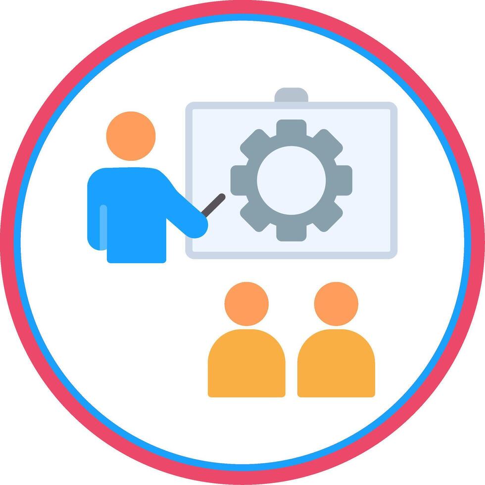 Training Flat Circle Icon vector