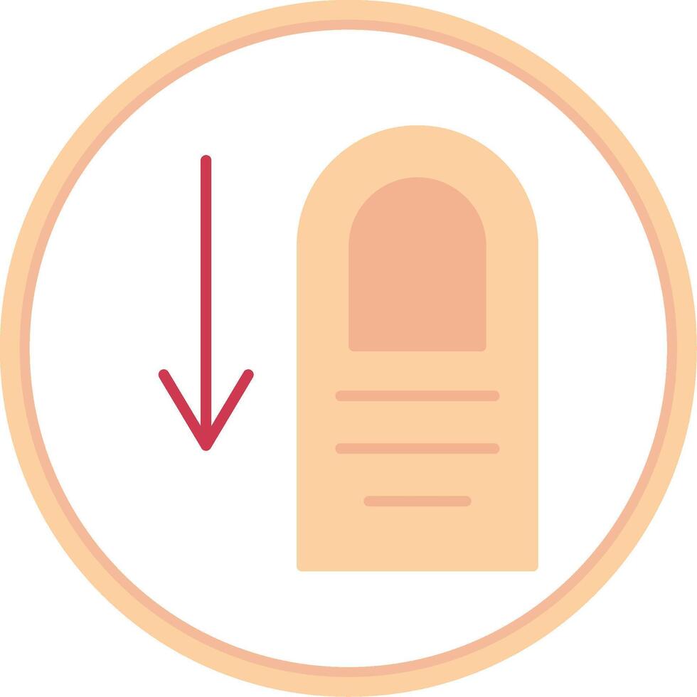 Tap Down Flat Circle Icon vector