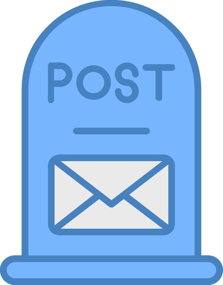 Post It Line Filled Blue Icon vector