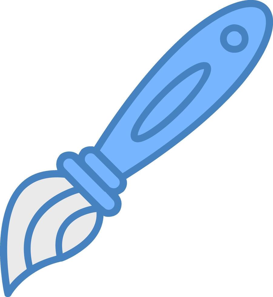 Paint Brush Line Filled Blue Icon vector