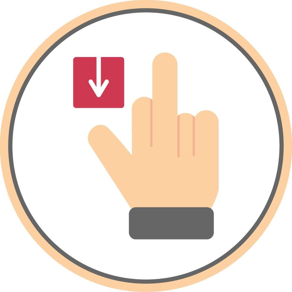Tap Down Flat Circle Icon vector