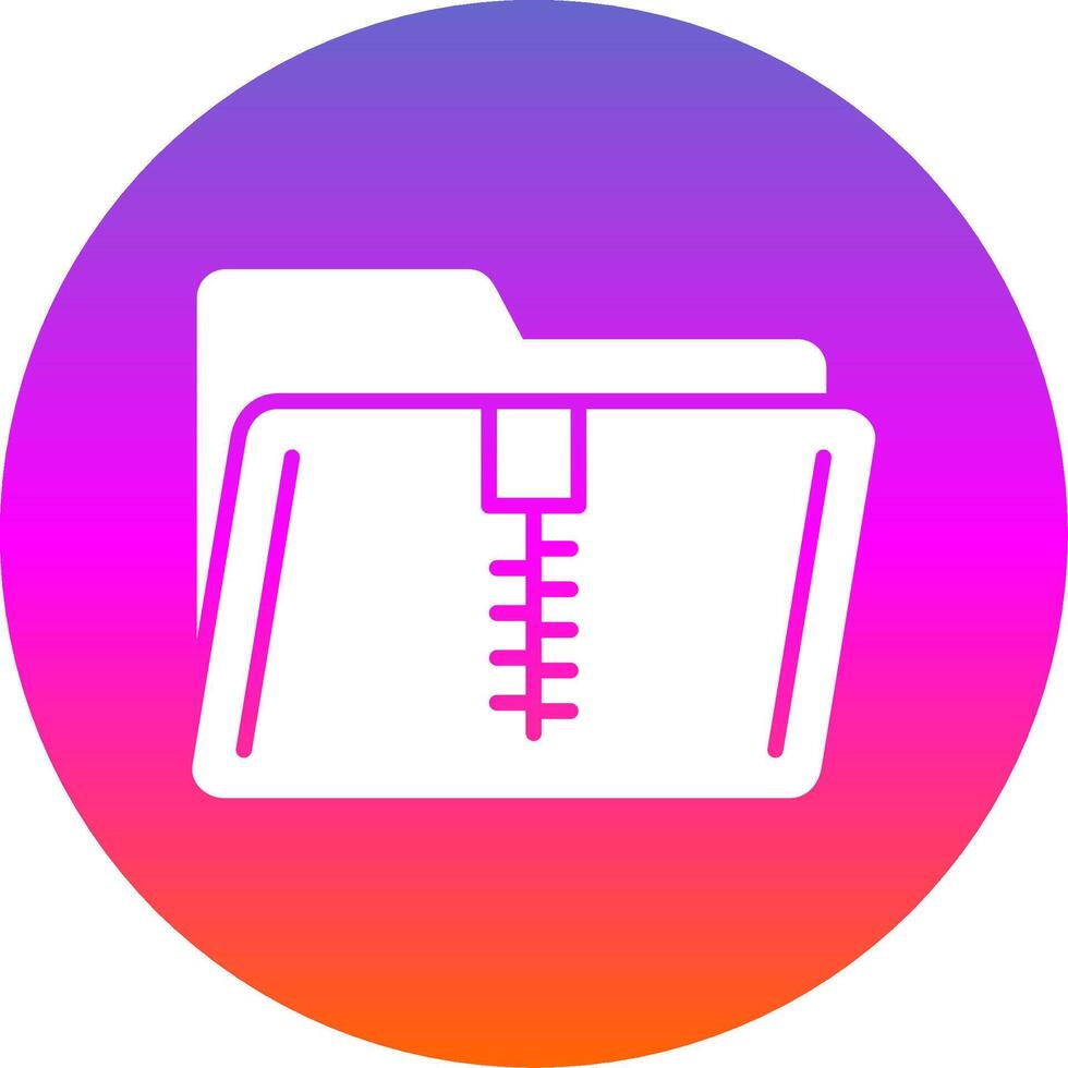 Zip Folder Glyph Gradient Circle Icon Design vector