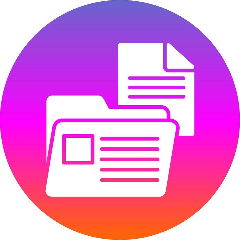 Document Folder Glyph Gradient Circle Icon Design vector
