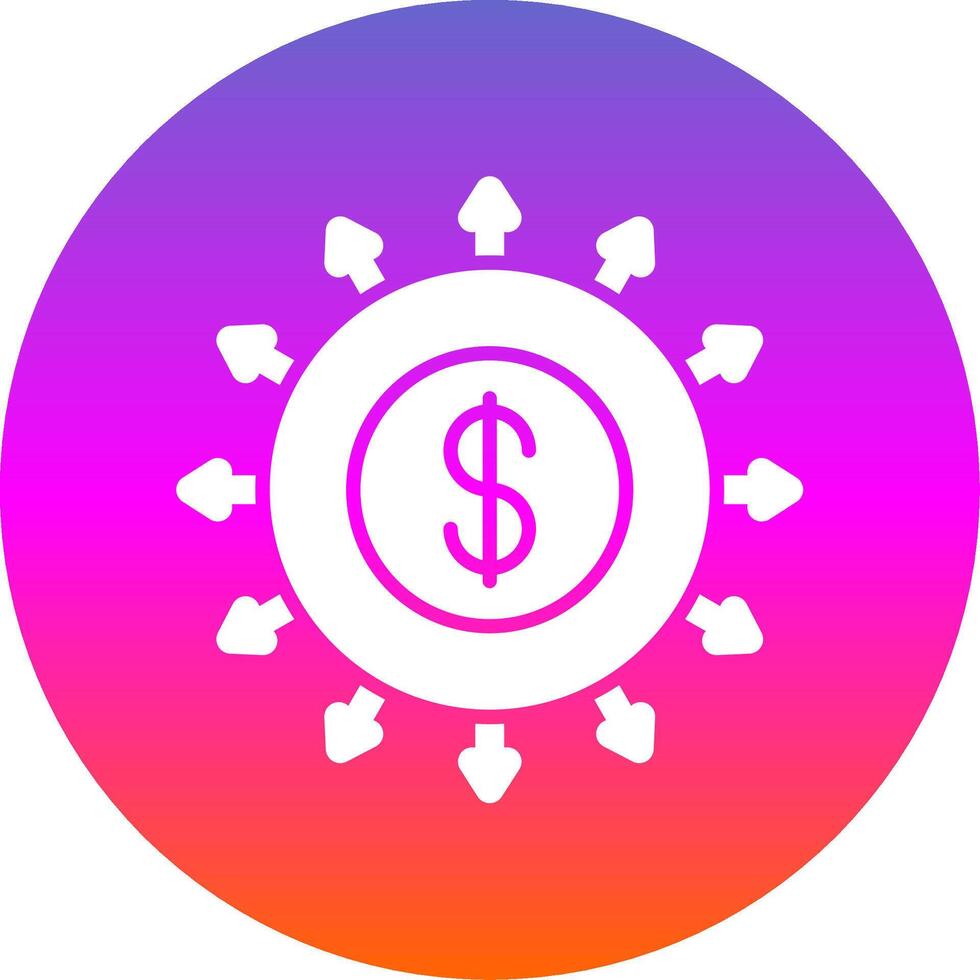 Budget Spending Glyph Gradient Circle Icon Design vector