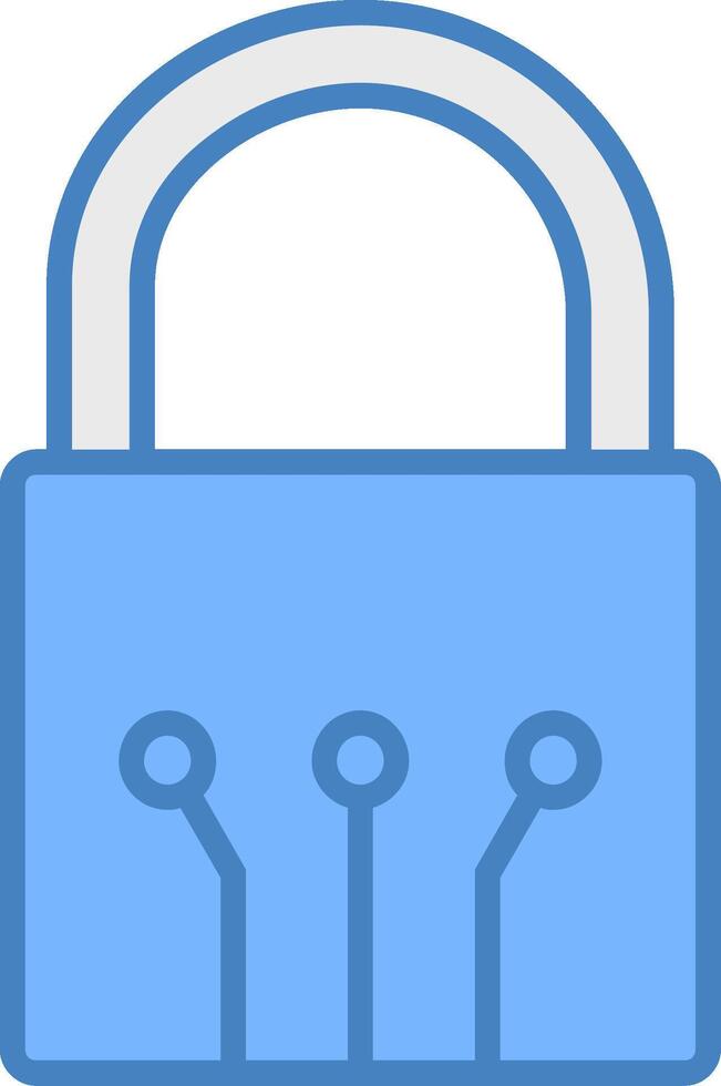 Padlock Line Filled Blue Icon vector