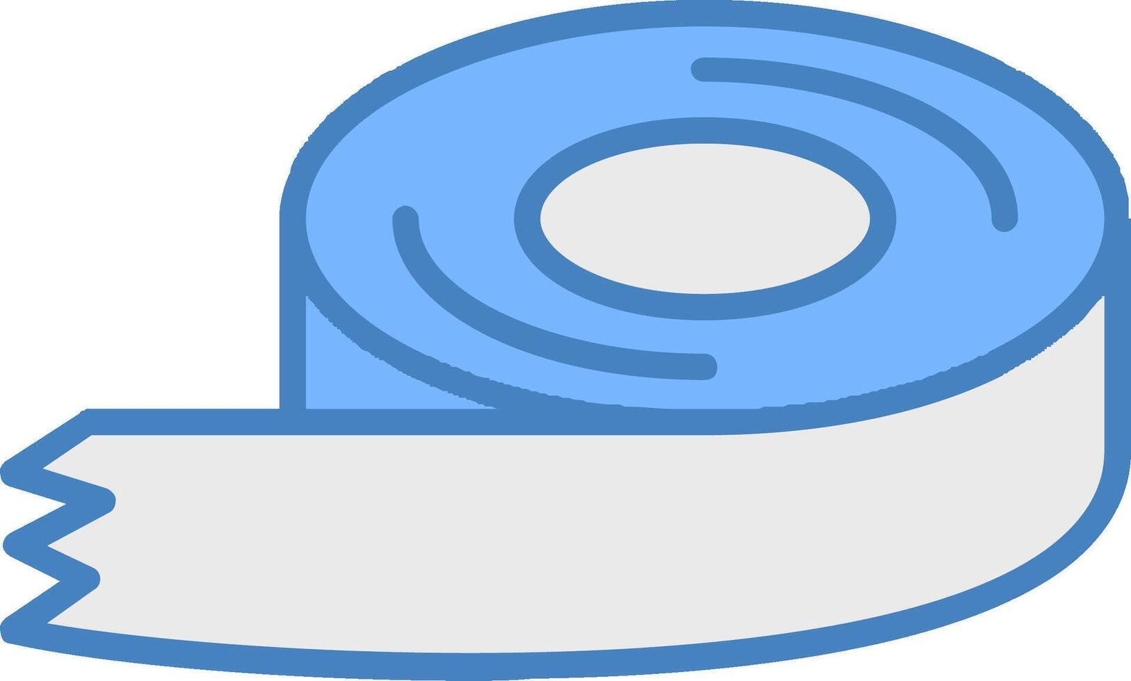 Tape Line Filled Blue Icon vector