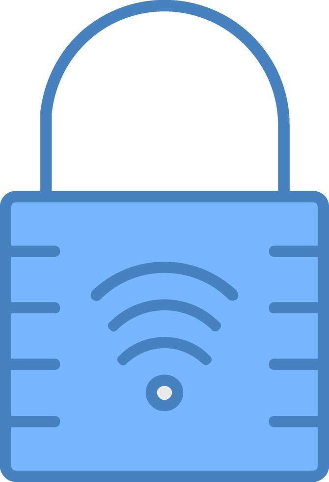 Padlock Line Filled Blue Icon vector