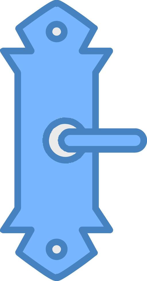 Door Handle Line Filled Blue Icon vector