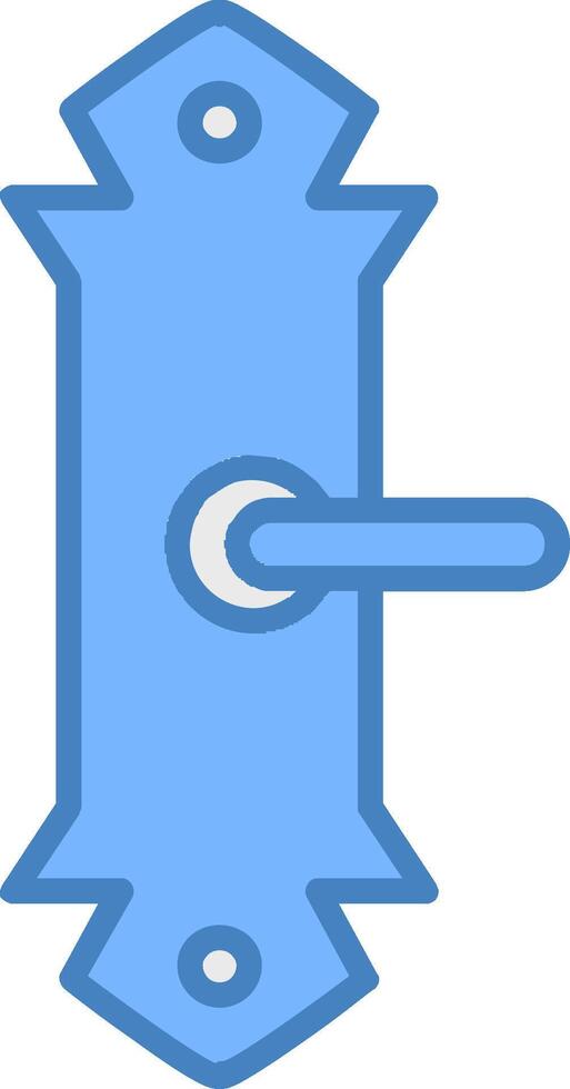 puerta encargarse de línea lleno azul icono vector