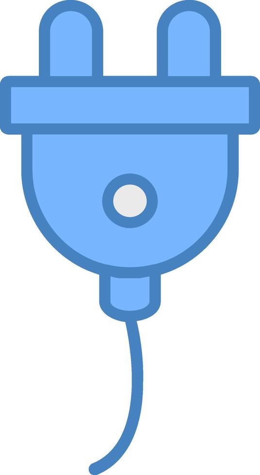 Wall Plug Line Filled Blue Icon vector