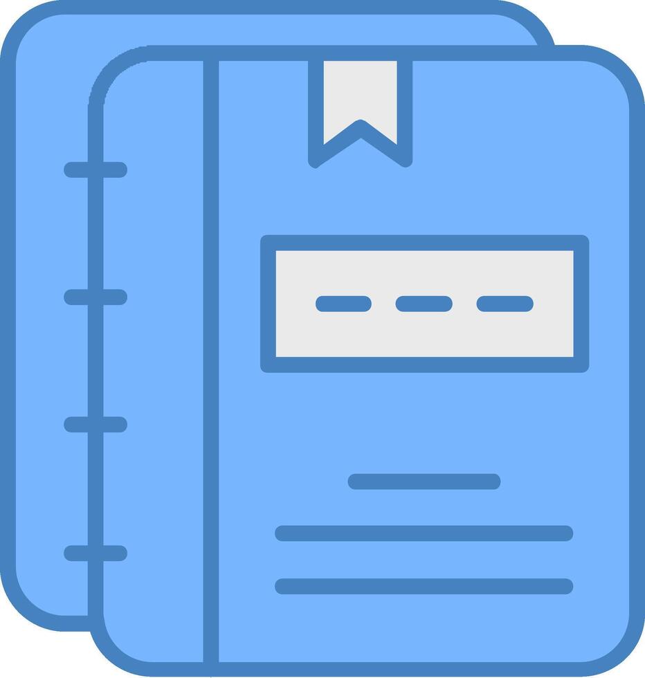 Notebooks Line Filled Blue Icon vector