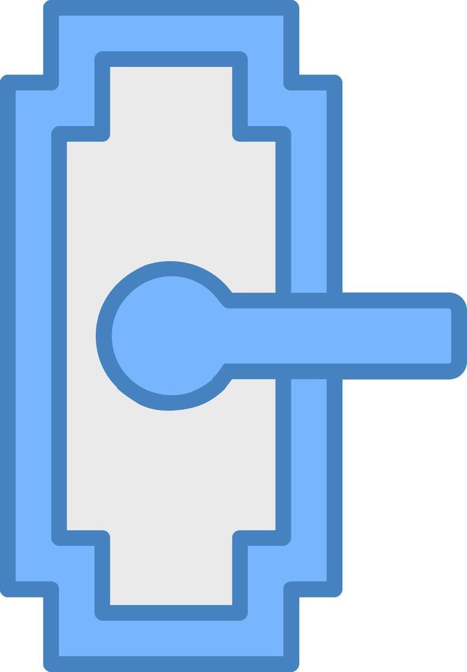 Door Handle Line Filled Blue Icon vector