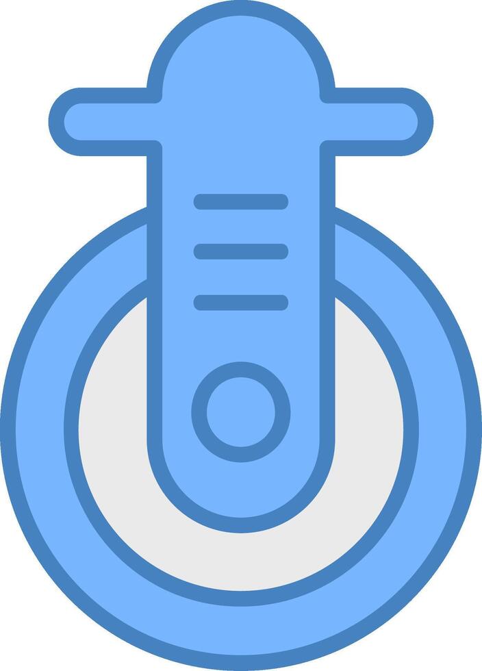 Caster Line Filled Blue Icon vector