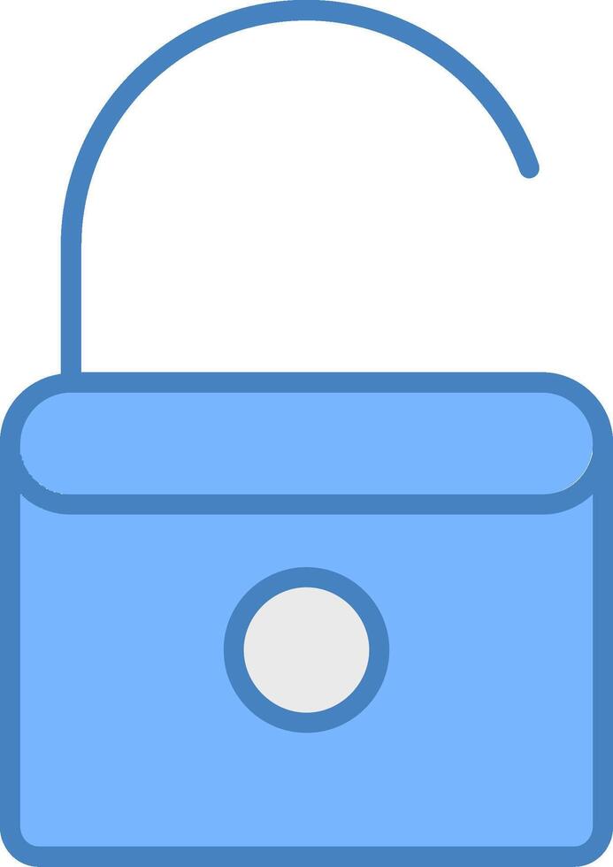 Open Lock Line Filled Blue Icon vector
