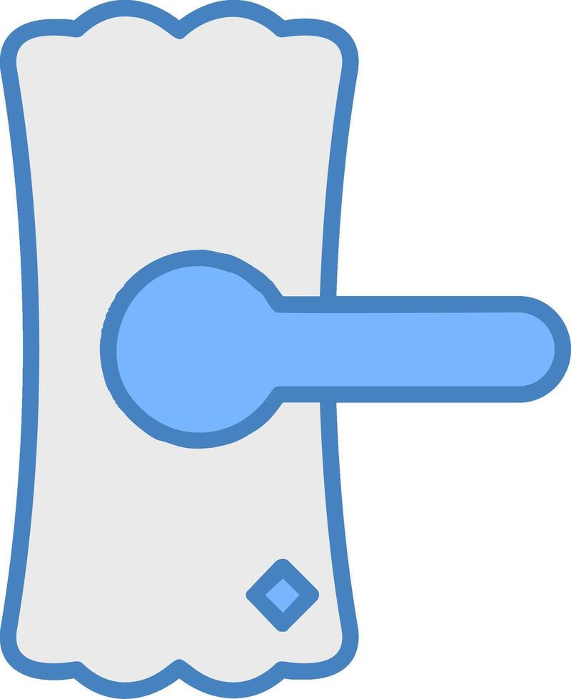 Door Handle Line Filled Blue Icon vector