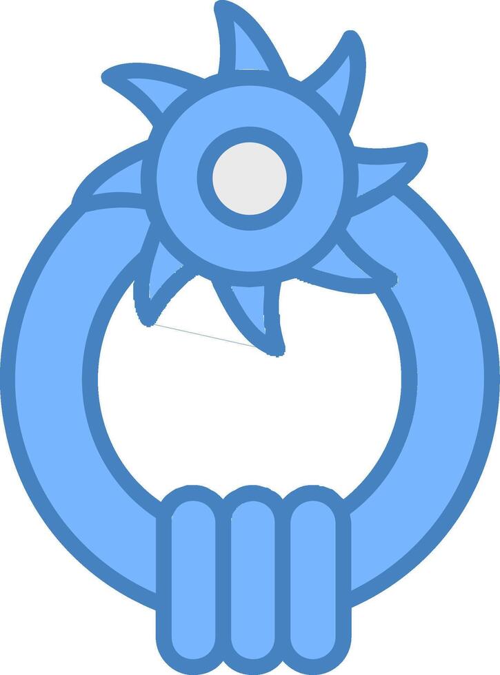 Door Knocker Line Filled Blue Icon vector