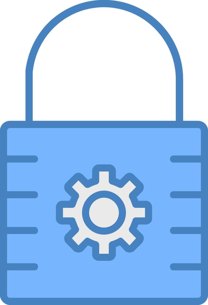 Lock Line Filled Blue Icon vector