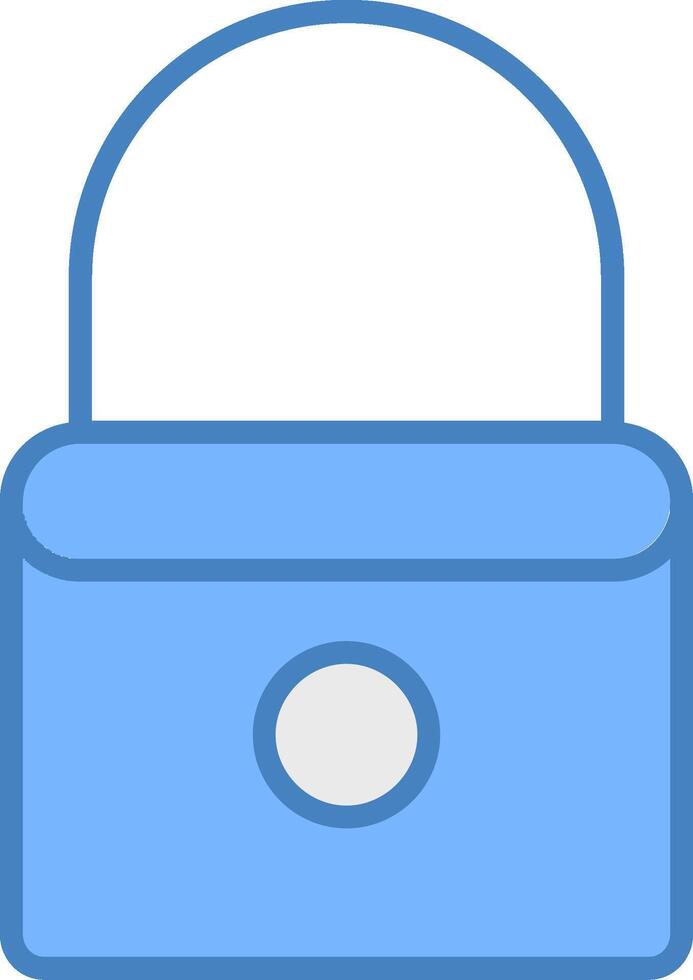 Lock Line Filled Blue Icon vector