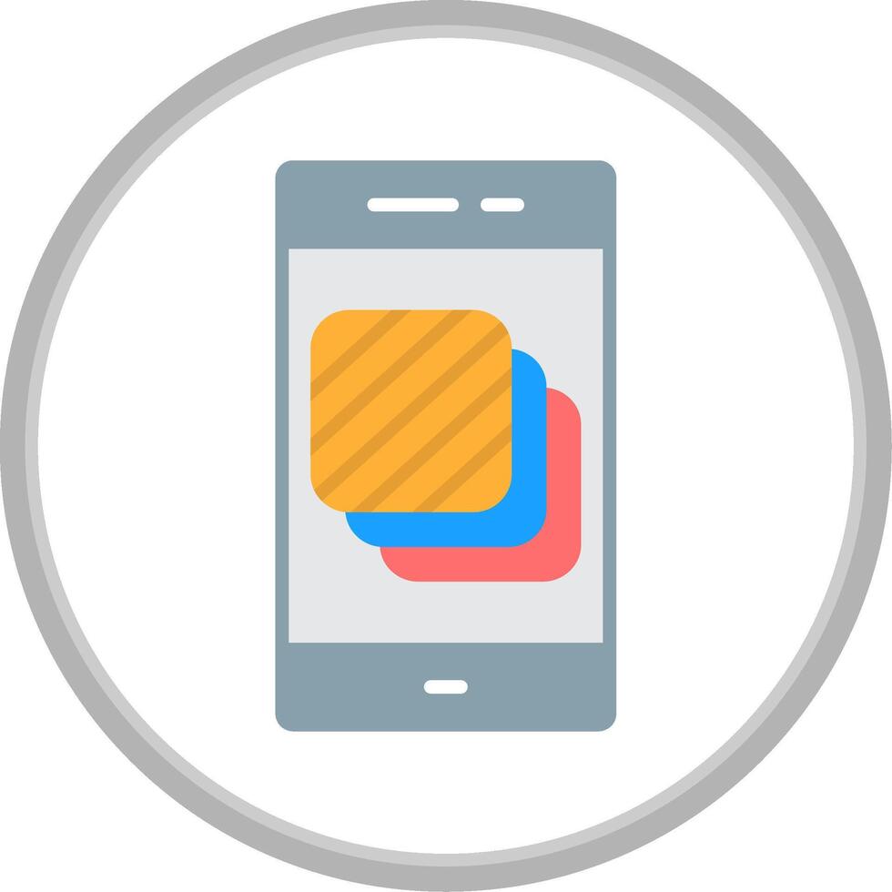 Layers Flat Circle Icon vector