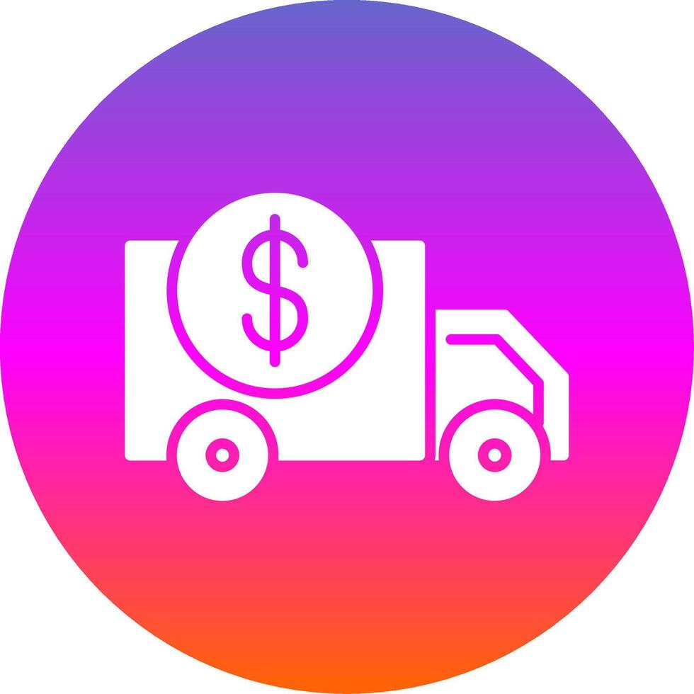 Delivery Van Glyph Gradient Circle Icon Design vector