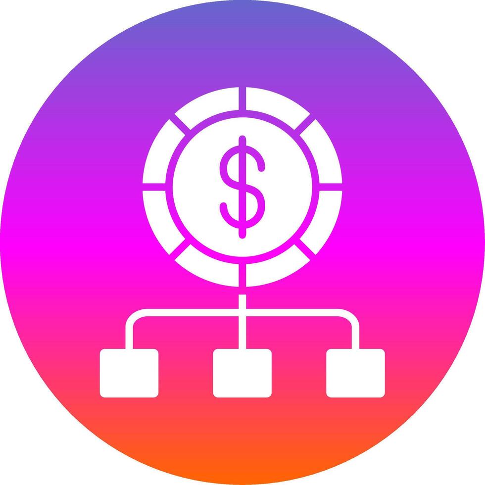 Budget Glyph Gradient Circle Icon Design vector