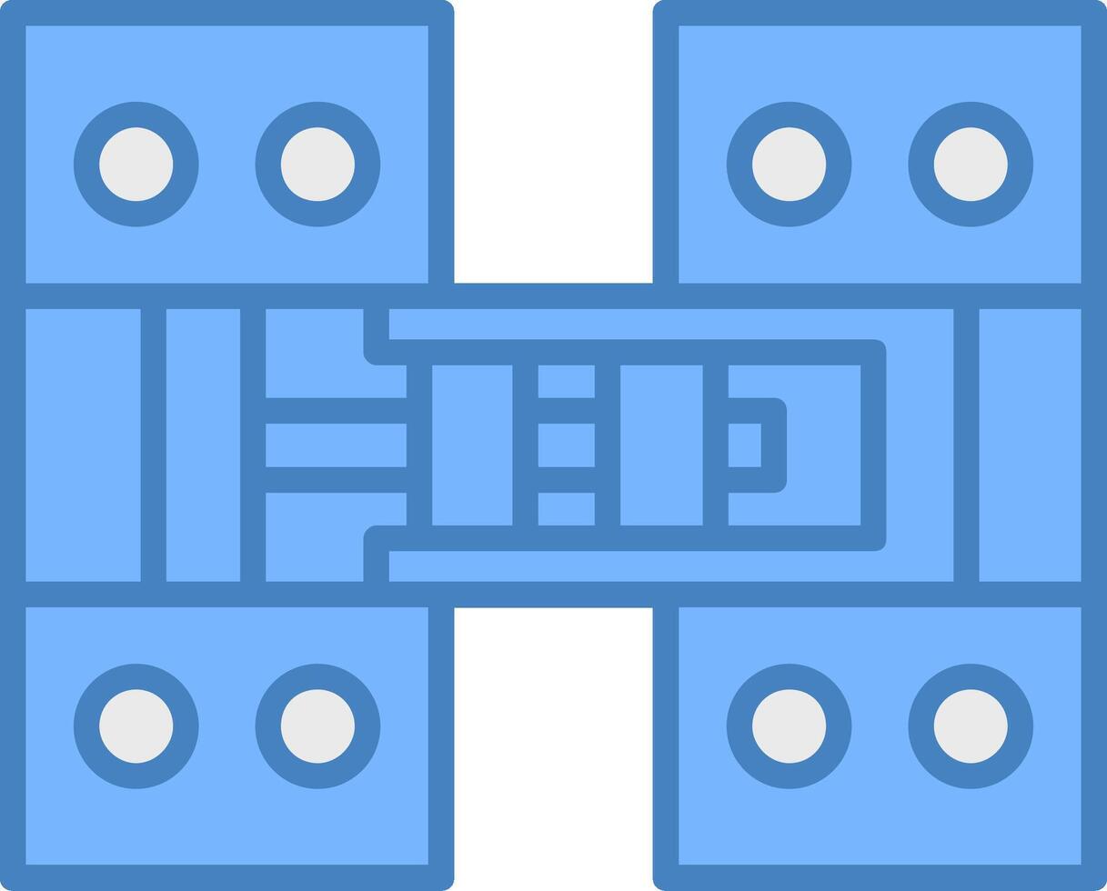 Hinge Line Filled Blue Icon vector