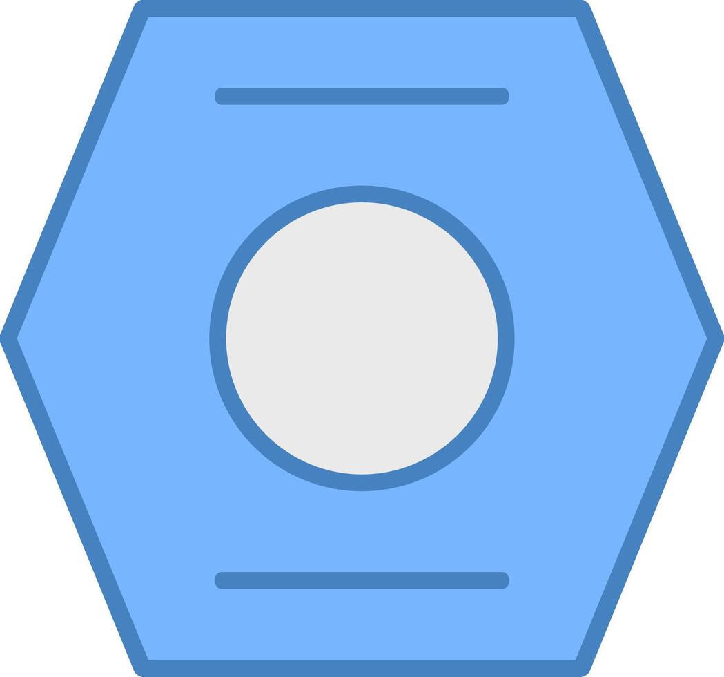 Nut Line Filled Blue Icon vector