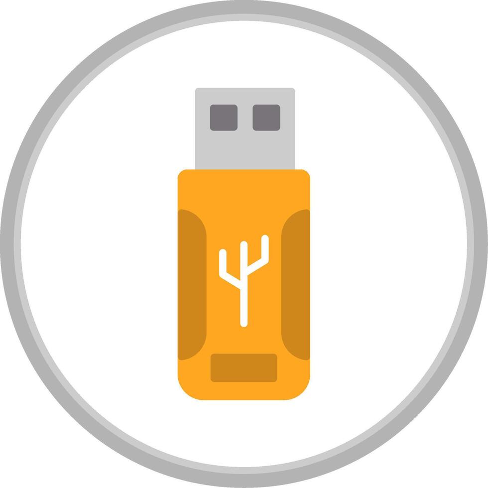 Flash Drive Flat Circle Icon vector