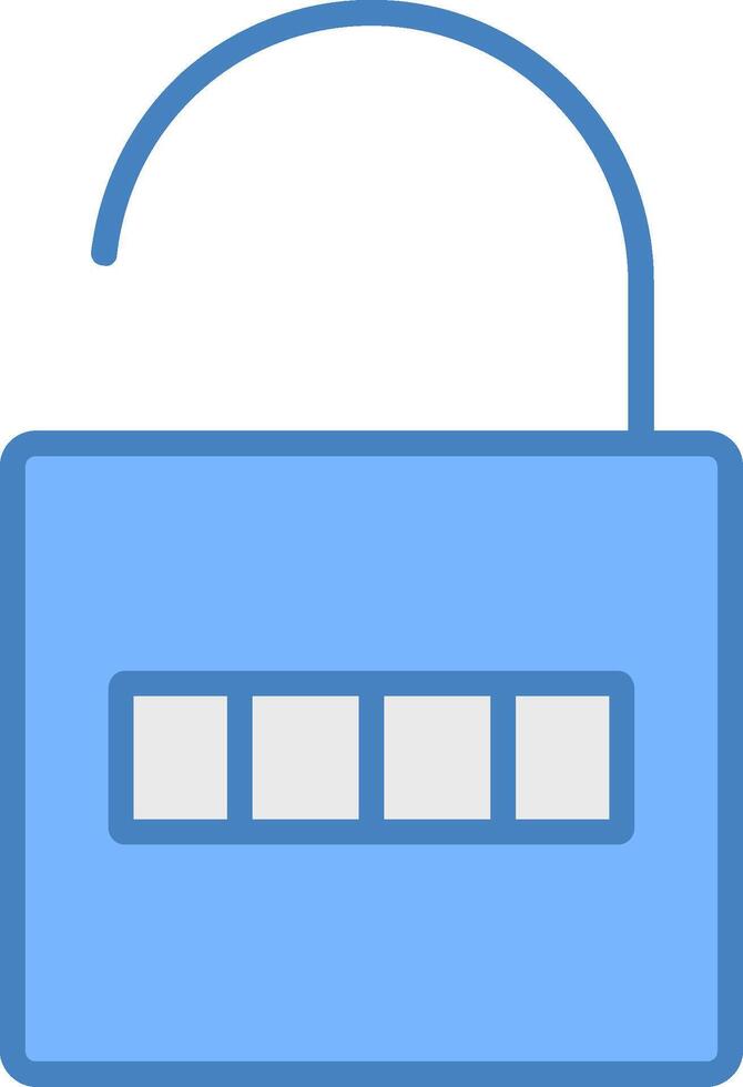 Lock Line Filled Blue Icon vector