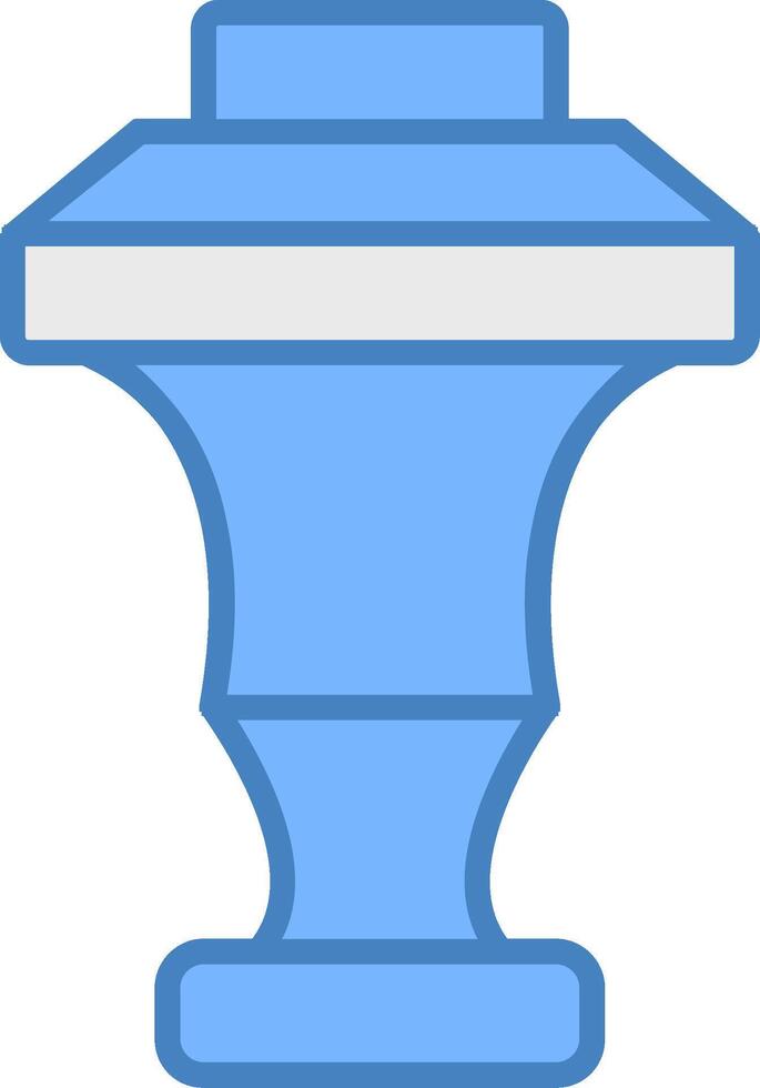 Curtain Top Line Filled Blue Icon vector