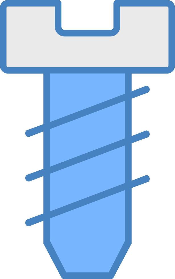 Screw Line Filled Blue Icon vector