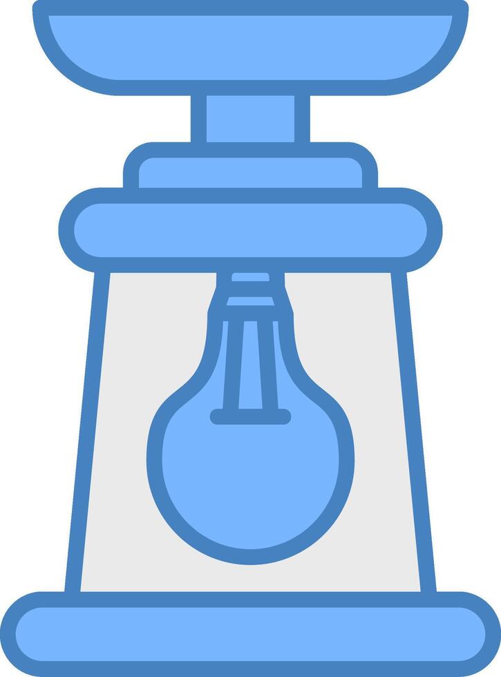 Lantern Line Filled Blue Icon vector